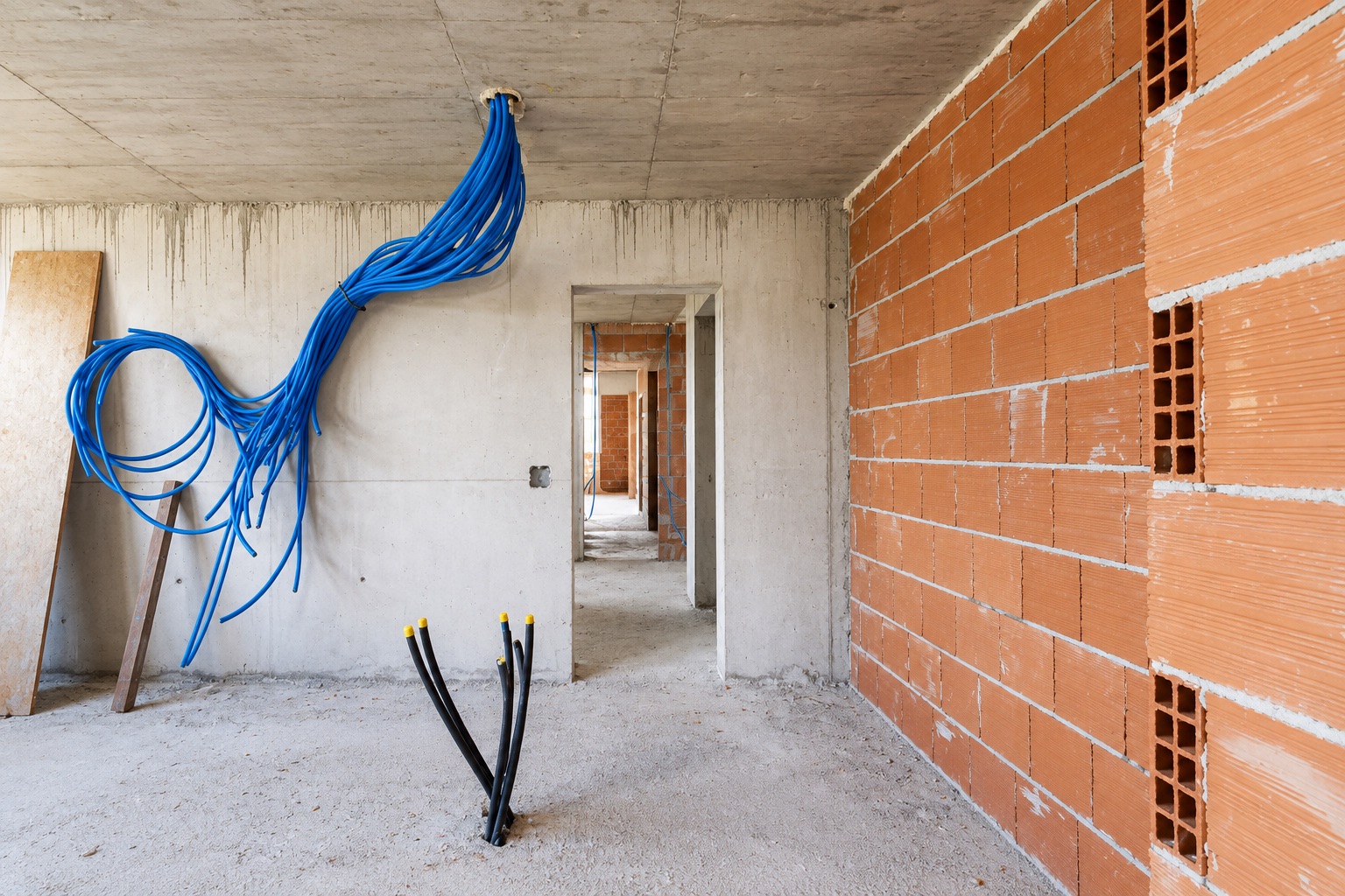 Elektroinstallation auf einer Baustelle